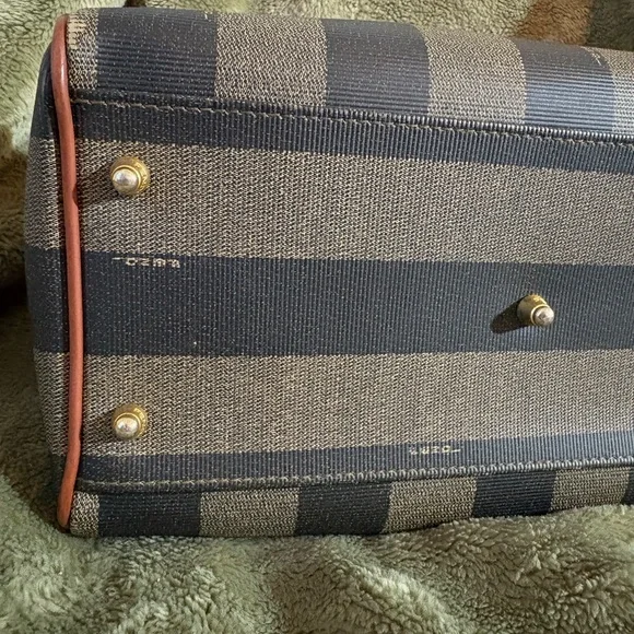 Fendi Brown and Black Striped small Duffel tote - Picture 7 of 11